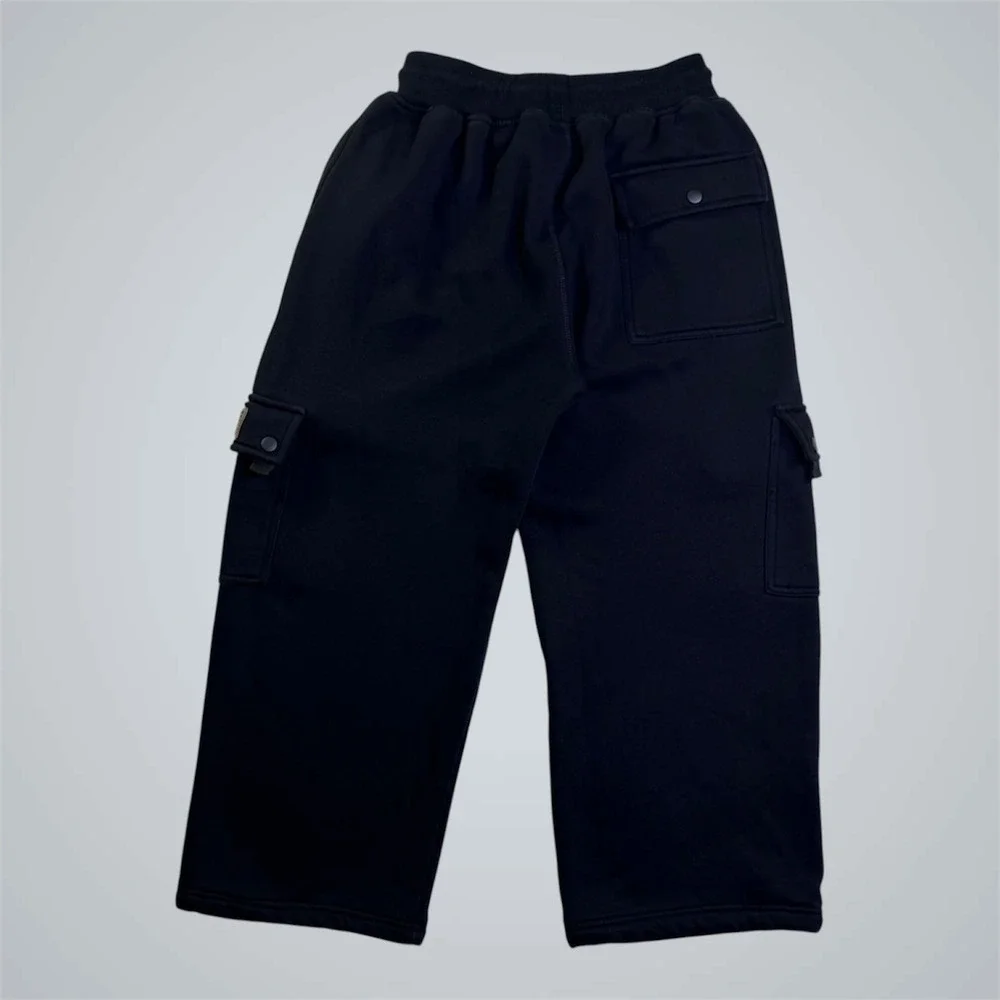 Jordan Flight Fleece Cargo Pants Unisex XL Black Wide Leg Cropped FB7012-010